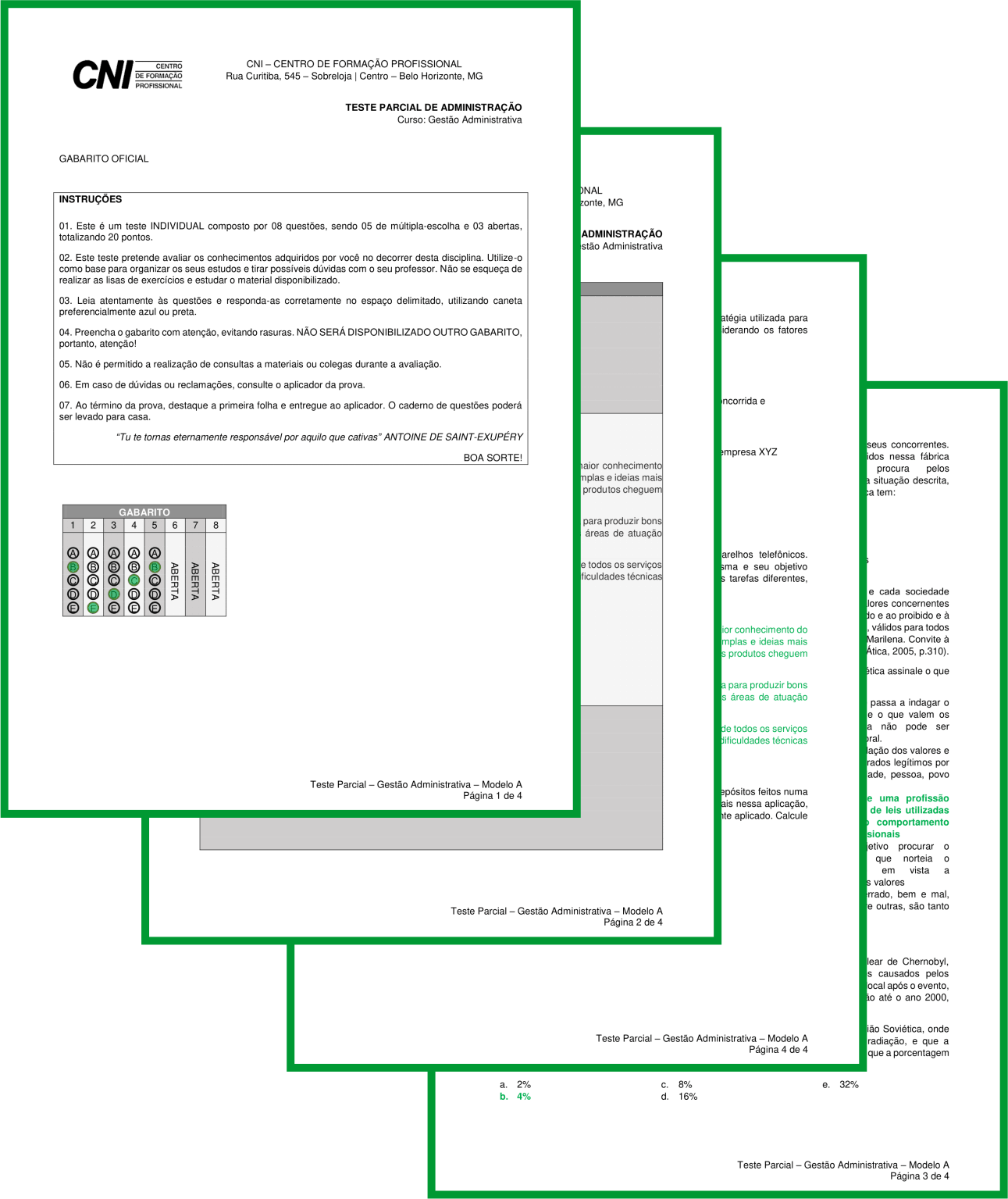 Caderno de Respostas