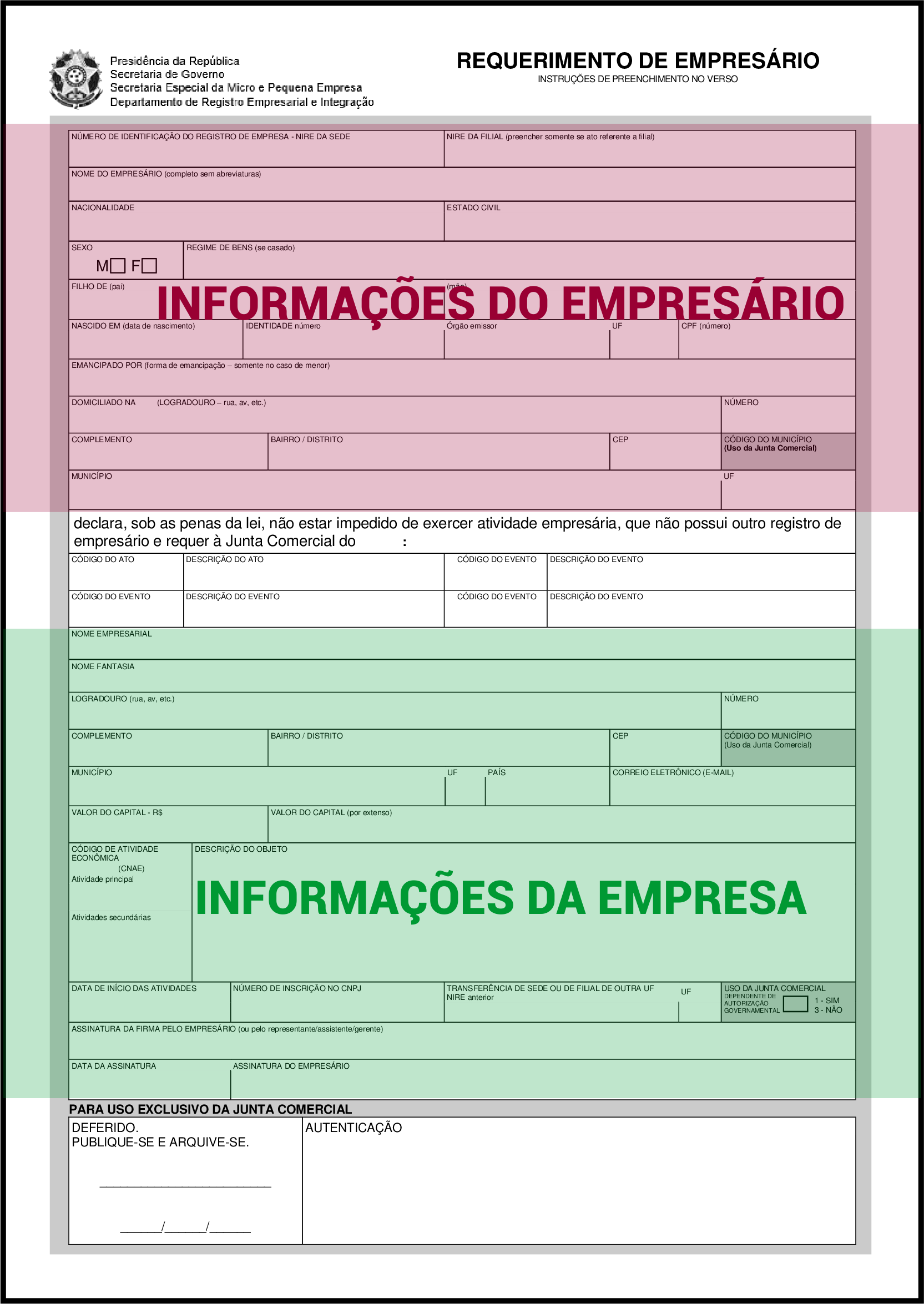 Modelo Requerimento Empresário