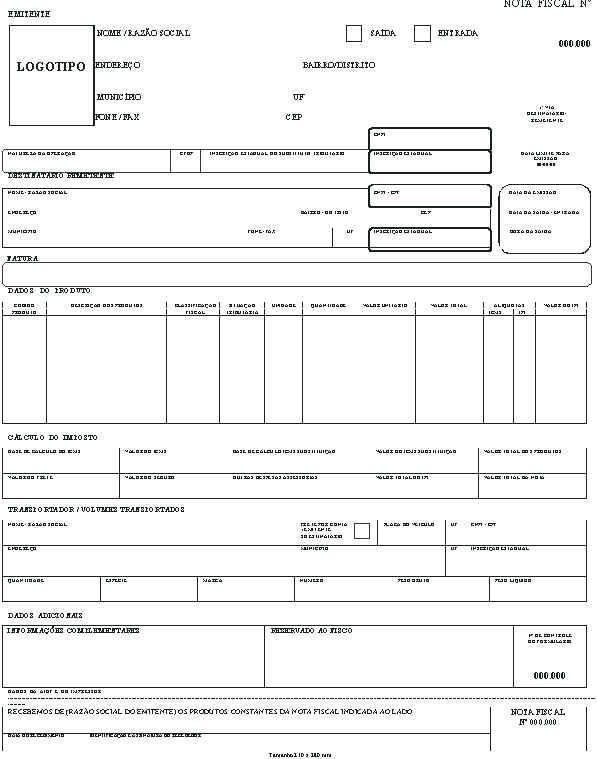 Nota Fiscal Tipo 01